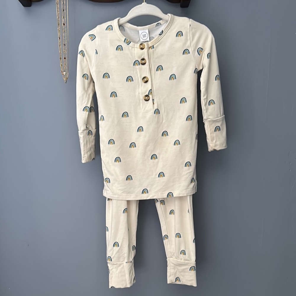 Lou Lou & Co Cream Rainbow Kids Pajamas